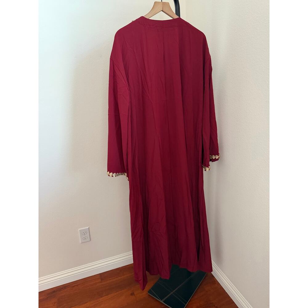 New nice to meet you kimono heart lace trim robe coverup maroon sz S - Picture 6 of 6